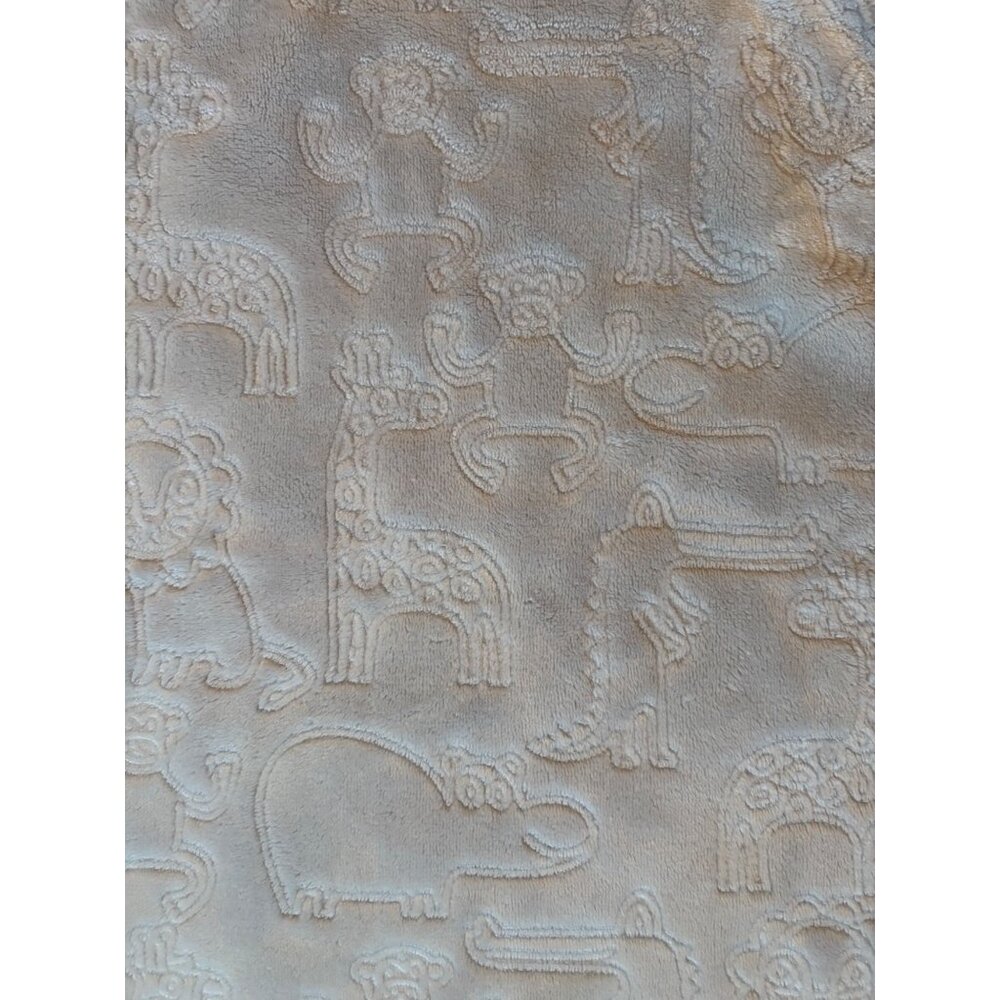 Plush Baby Blanket Embossed  Animals Gray Oeko-Tex Certification Giraffe Hippo‎